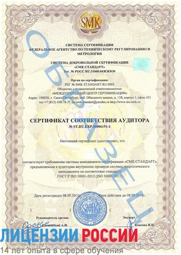 Образец сертификата соответствия аудитора №ST.RU.EXP.00006191-1 Буйнакск Сертификат ISO 50001